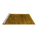 Sideview of Machine Washable Abstract Yellow Modern Rug, wshabs1949yw