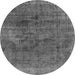 Round Machine Washable Abstract Gray Modern Rug, wshabs1949gry