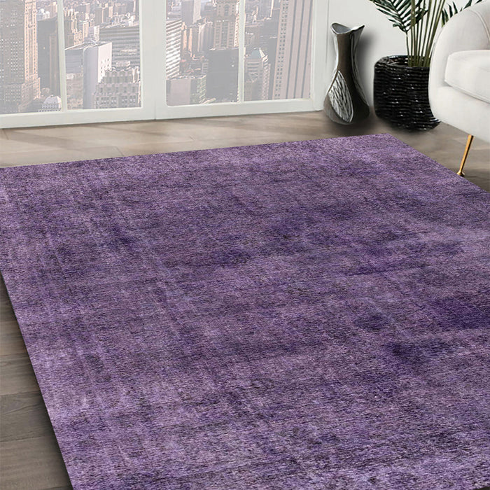 Machine Washable Abstract Purple Rug in a Family Room, wshabs1949