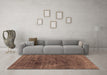 Machine Washable Abstract Brown Modern Rug in a Living Room,, wshabs1949brn