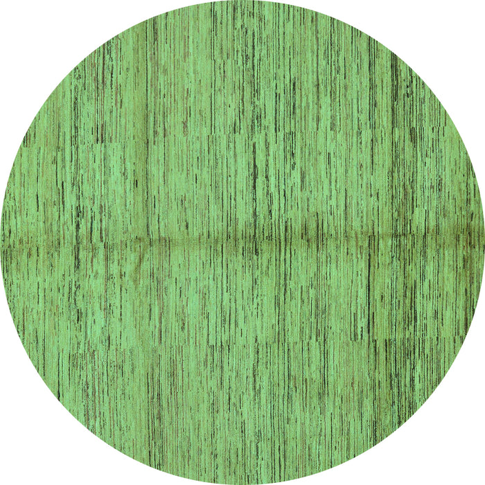 Round Machine Washable Abstract Turquoise Modern Area Rugs, wshabs194turq