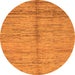 Round Abstract Orange Modern Rug, abs194org