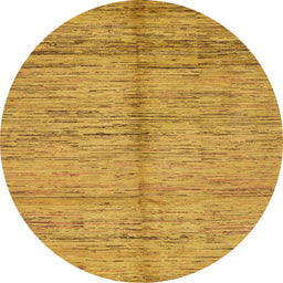 Round Machine Washable Abstract Sedona Brown Rug, wshabs194