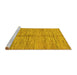 Sideview of Machine Washable Abstract Yellow Modern Rug, wshabs194yw