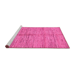 Sideview of Machine Washable Abstract Pink Modern Rug, wshabs194pnk