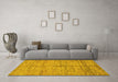 Machine Washable Abstract Yellow Modern Rug in a Living Room, wshabs194yw