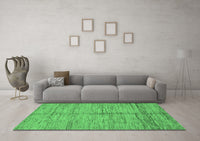 Machine Washable Abstract Emerald Green Modern Rug, wshabs194emgrn