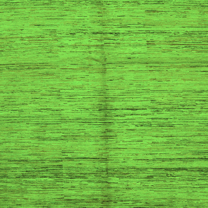 Square Machine Washable Abstract Green Modern Area Rugs, wshabs194grn