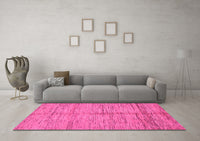 Machine Washable Abstract Pink Modern Rug, wshabs194pnk