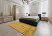 Abstract Sedona Brown Modern Rug in a Bedroom, abs194