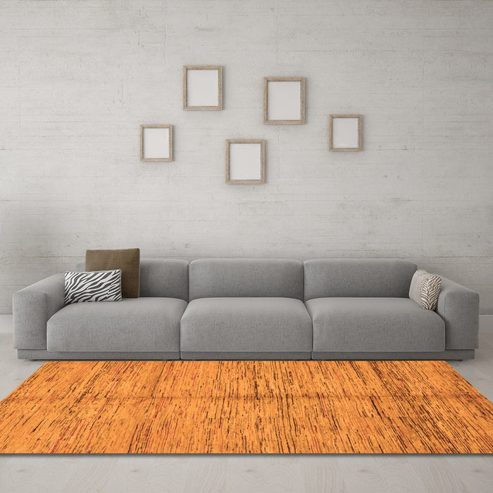 Machine Washable Abstract Orange Modern Area Rugs in a Living Room, wshabs194org