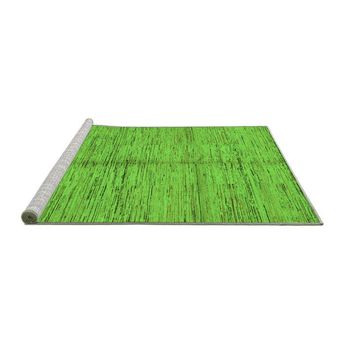 Sideview of Machine Washable Abstract Green Modern Area Rugs, wshabs194grn