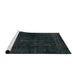 Sideview of Machine Washable Abstract Deep Teal Green Rug, wshabs1950