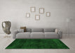 Machine Washable Abstract Green Modern Area Rugs in a Living Room,, wshabs1950grn