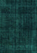 Machine Washable Abstract Turquoise Modern Area Rugs, wshabs1950turq