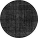 Round Machine Washable Abstract Gray Modern Rug, wshabs1950gry