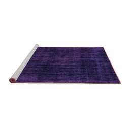 Sideview of Machine Washable Abstract Purple Modern Area Rugs, wshabs1950pur