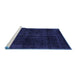 Sideview of Machine Washable Abstract Blue Modern Rug, wshabs1950blu