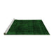 Sideview of Machine Washable Abstract Green Modern Area Rugs, wshabs1950grn