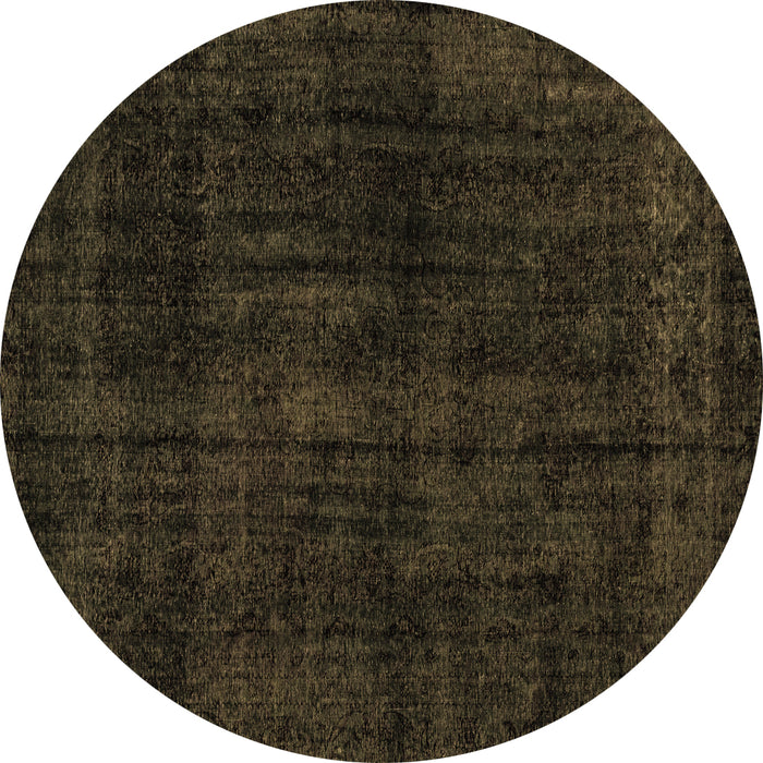 Round Abstract Brown Modern Rug, abs1950brn