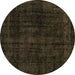 Round Abstract Brown Modern Rug, abs1950brn