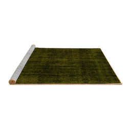 Sideview of Machine Washable Abstract Yellow Modern Rug, wshabs1950yw