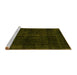 Sideview of Machine Washable Abstract Yellow Modern Rug, wshabs1950yw