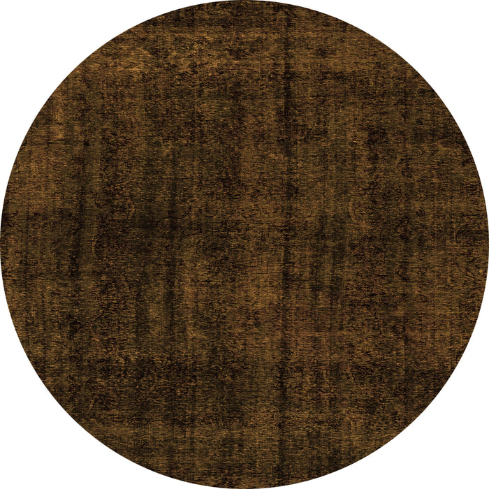 Round Machine Washable Abstract Orange Modern Area Rugs, wshabs1950org