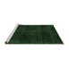 Sideview of Machine Washable Abstract Emerald Green Modern Area Rugs, wshabs1950emgrn