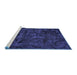 Sideview of Machine Washable Abstract Blue Modern Rug, wshabs1951blu