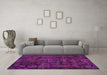 Machine Washable Abstract Pink Modern Rug in a Living Room, wshabs1951pnk