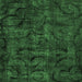 Square Machine Washable Abstract Emerald Green Modern Area Rugs, wshabs1951emgrn