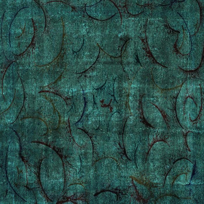 Square Abstract Turquoise Modern Rug, abs1951turq
