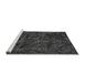 Sideview of Machine Washable Abstract Gray Modern Rug, wshabs1951gry