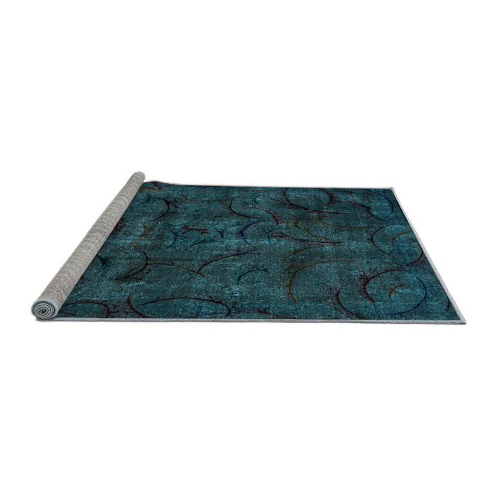 Sideview of Machine Washable Abstract Light Blue Modern Rug, wshabs1951lblu