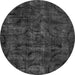 Round Machine Washable Abstract Gray Modern Rug, wshabs1951gry