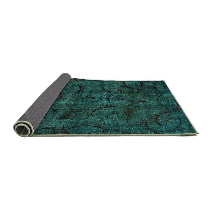Sideview of Abstract Turquoise Modern Rug, abs1951turq