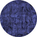 Round Machine Washable Abstract Blue Modern Rug, wshabs1951blu