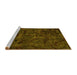 Sideview of Machine Washable Abstract Yellow Modern Rug, wshabs1951yw