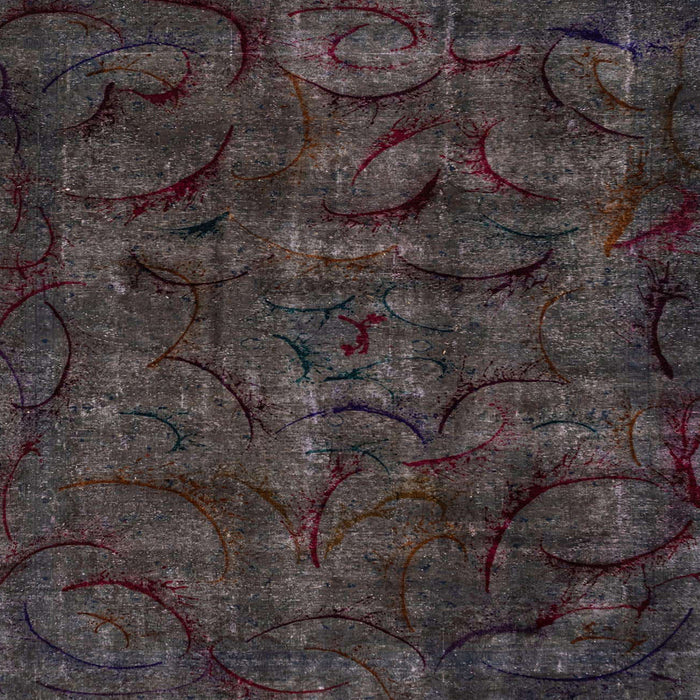 Square Abstract Purple Modern Rug, abs1951