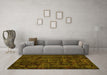 Machine Washable Abstract Yellow Modern Rug in a Living Room, wshabs1951yw