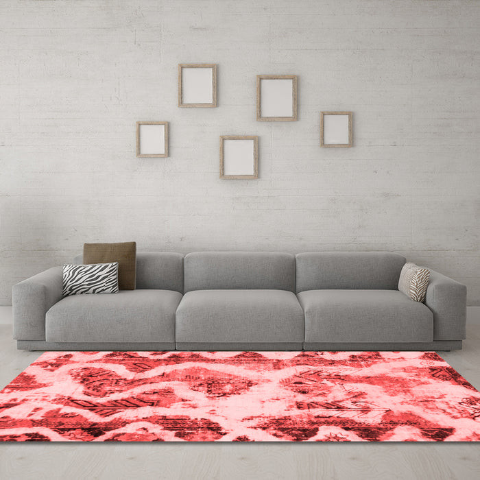 Modern Red Washable Rugs
