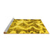 Sideview of Machine Washable Abstract Yellow Modern Rug, wshabs1952yw