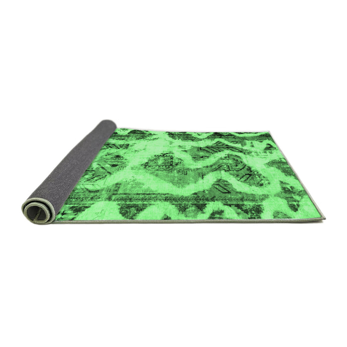 Sideview of Abstract Emerald Green Modern Rug, abs1952emgrn