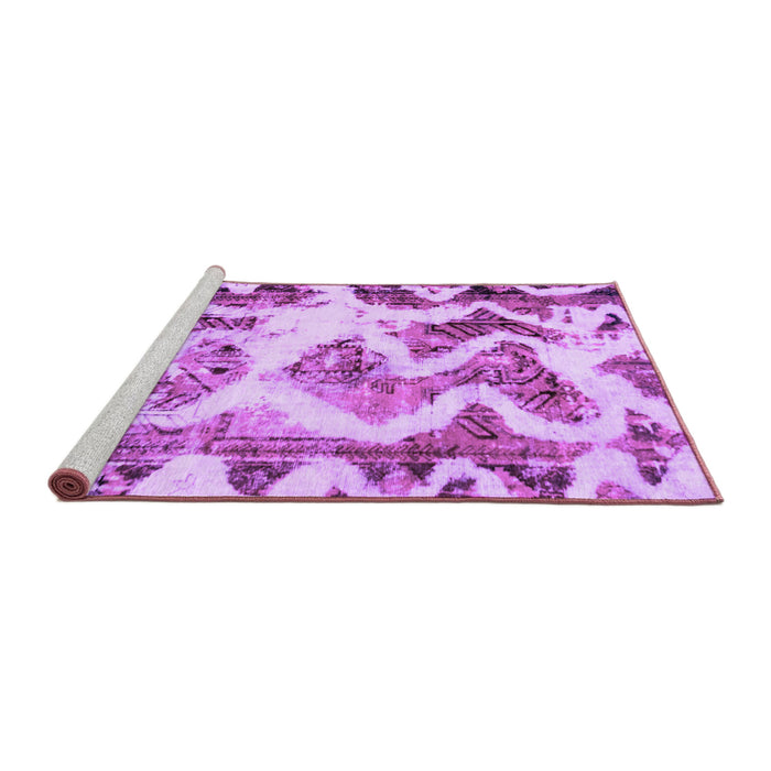 Sideview of Machine Washable Abstract Purple Modern Area Rugs, wshabs1952pur