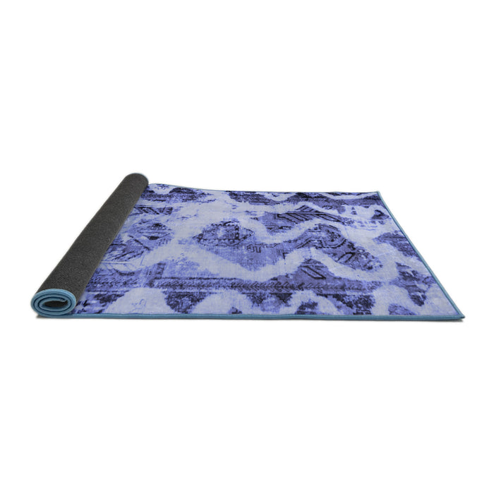 Sideview of Abstract Blue Modern Rug, abs1952blu