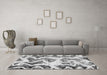 Machine Washable Abstract Gray Modern Rug in a Living Room,, wshabs1952gry