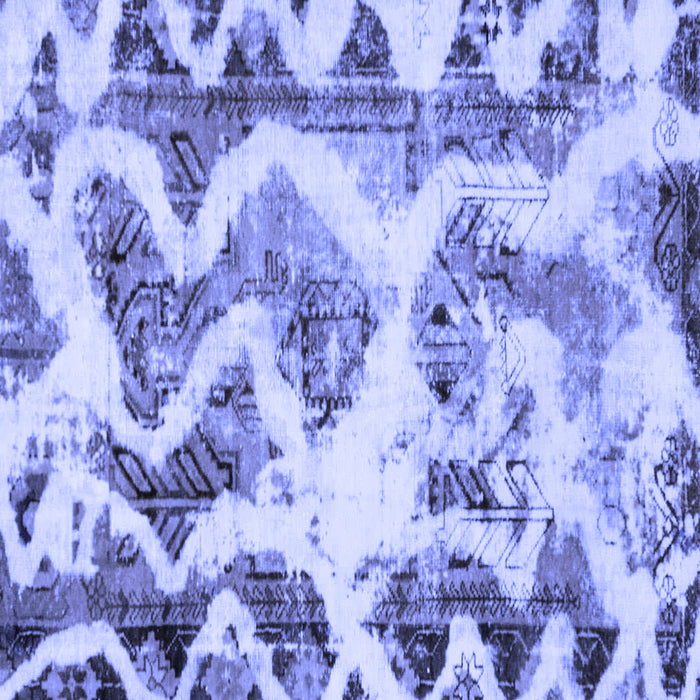 Square Abstract Blue Modern Rug, abs1952blu