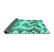 Sideview of Abstract Turquoise Modern Rug, abs1952turq