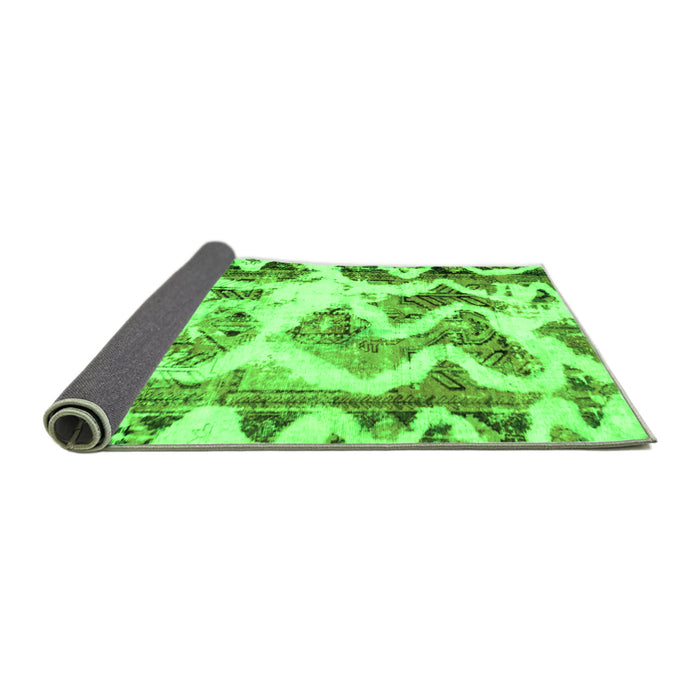 Sideview of Abstract Green Modern Rug, abs1952grn